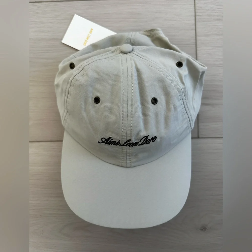 NEW AIME LEON DORE Embroidered Script Sport nylon 6 panel Hat cap silver Burch